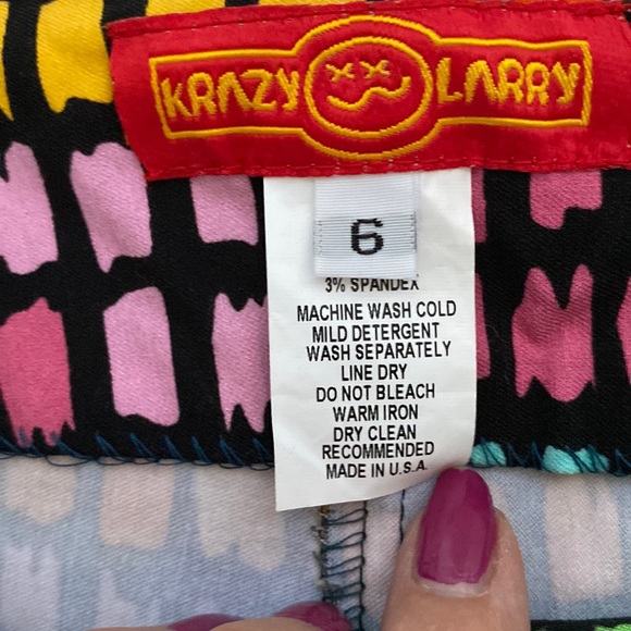 Krazy Larry multi colour pull on pants stretchy and form fitting - Picture 6 of 13
